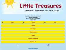 Tablet Screenshot of littletreasuresdaycarepreschool.com